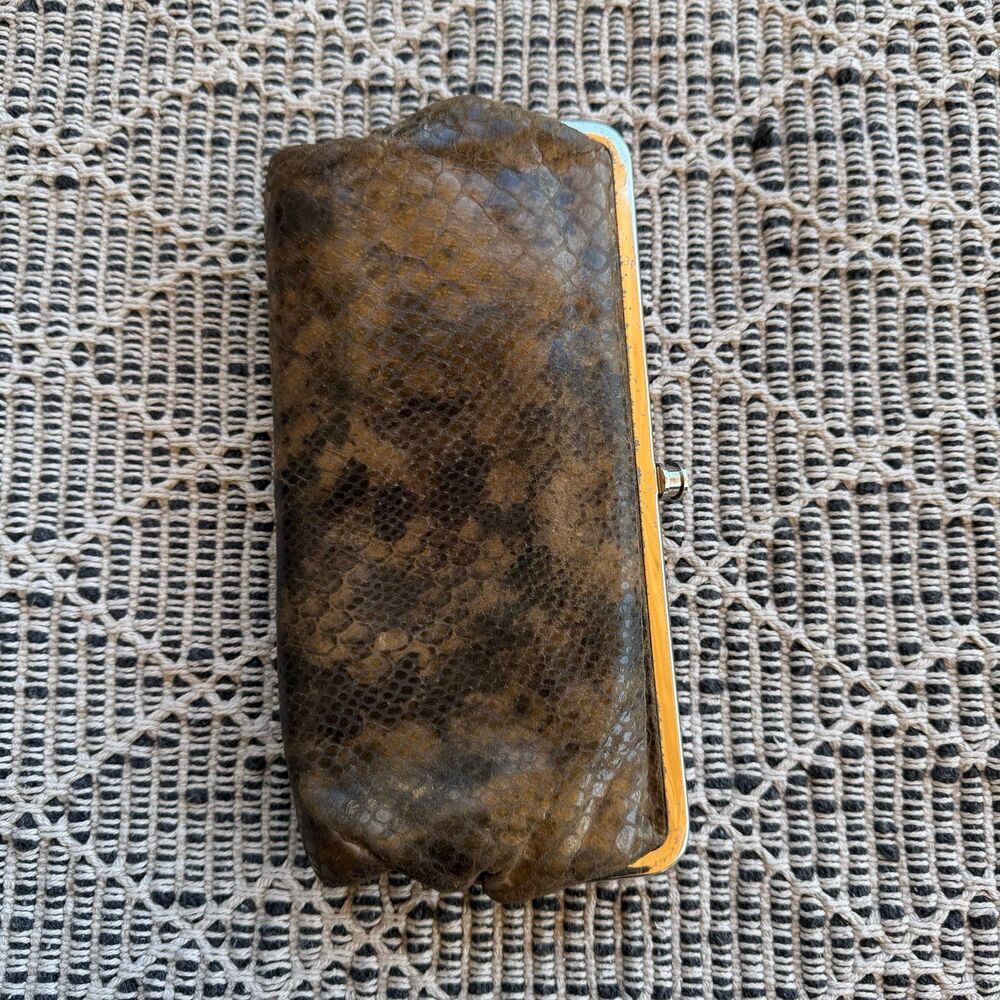 Hobo Lauren Snake Print Leather Clutch
